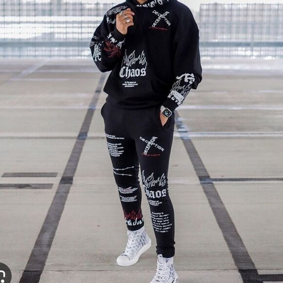 JK Attire art of war graffiti deception joggers pants unisex - Picture 1 of 15